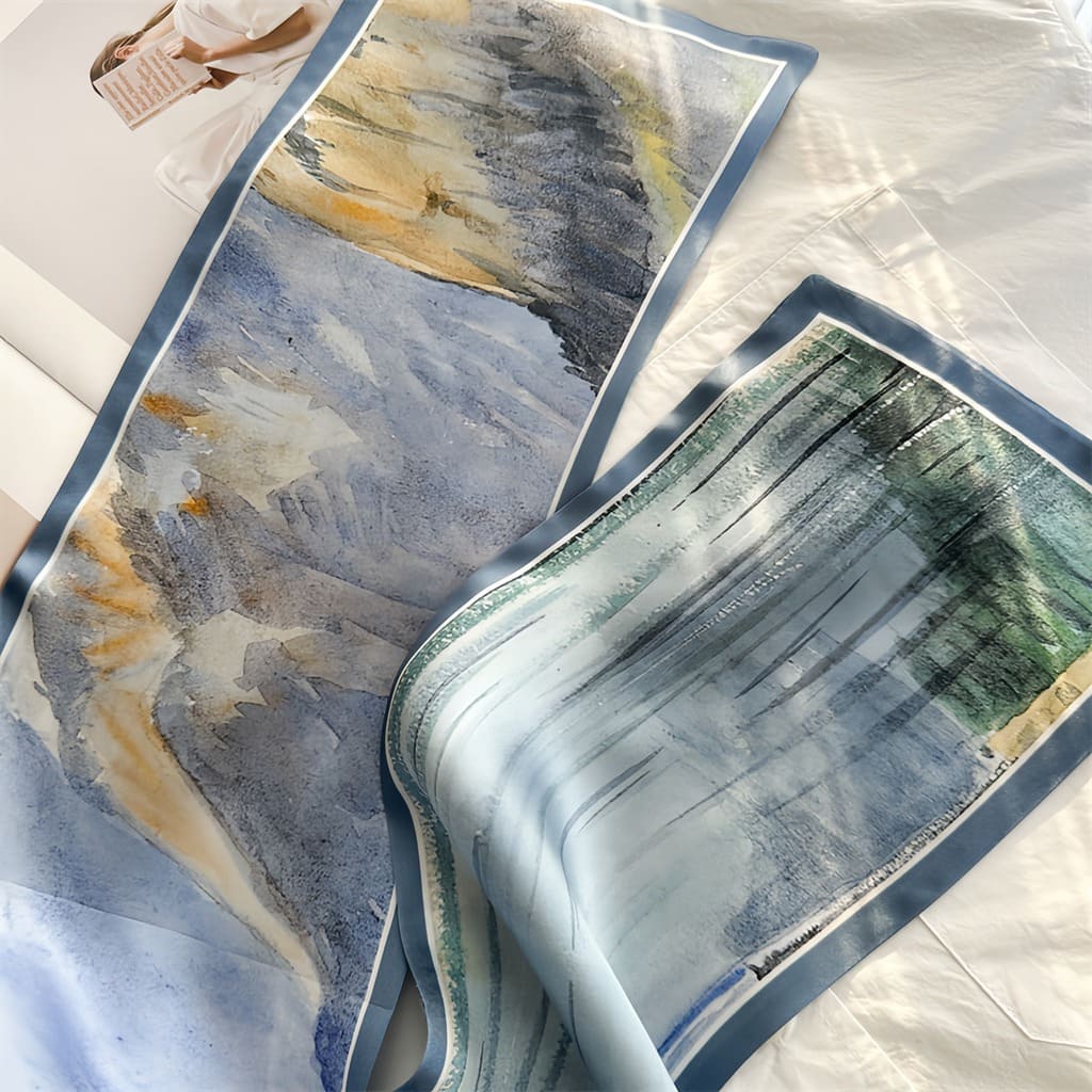 MaraSilk Pure Mulberry Silk Scarf - Ribbon Crepe Satin MS843