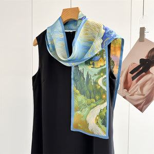 MaraSilk Pure Mulberry Silk Scarf - Ribbon Crepe Satin MS843 59" x 6" MS84302