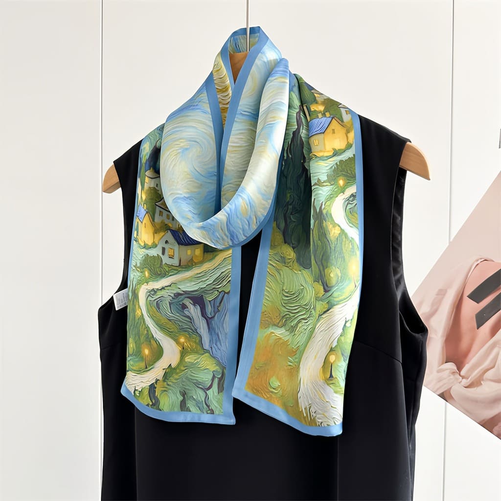 MaraSilk Pure Mulberry Silk Scarf - Ribbon Crepe Satin MS843